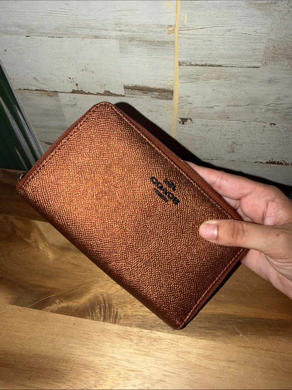 Coach metallic zippy wallet